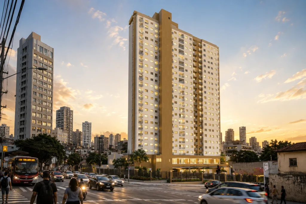 Ilustração de condomínio residencial, opção 2 da região central