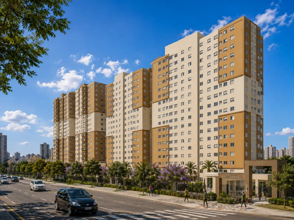 Ilustração de condomínio residencial, opção 3 da Zona Leste