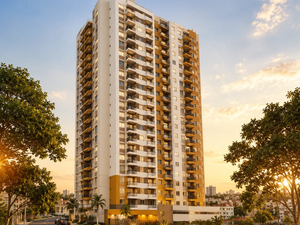 Ilustração de condomínio residencial, opção 1 da Zona Norte