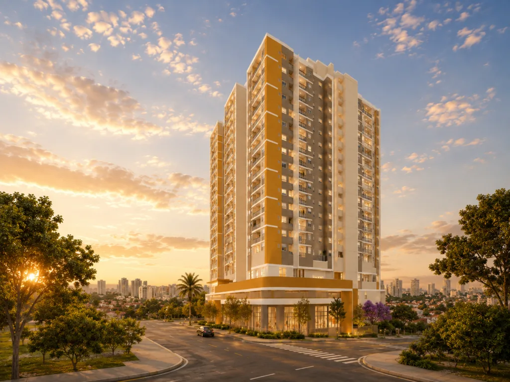 Ilustração de condomínio residencial, opção 2 da Zona Norte