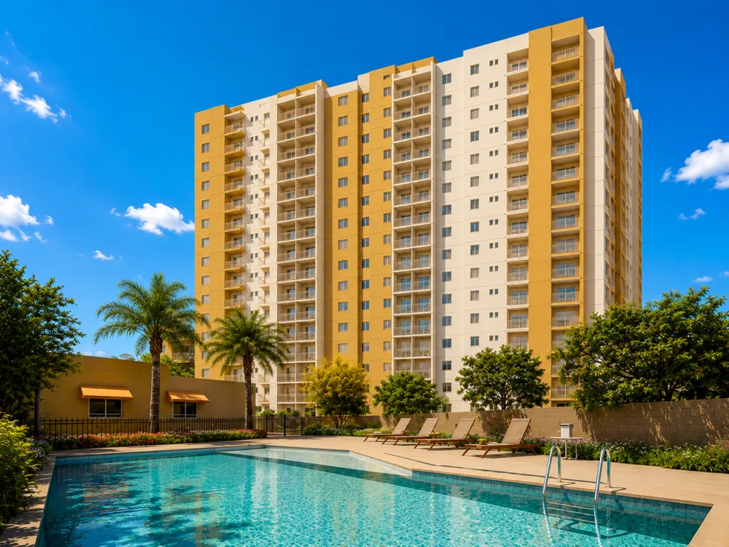 Ilustração de condomínio residencial, opção 3 da Zona Norte