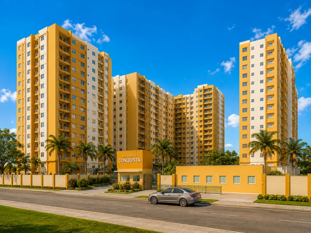 Ilustração de condomínio residencial, opção 4 da Zona Norte