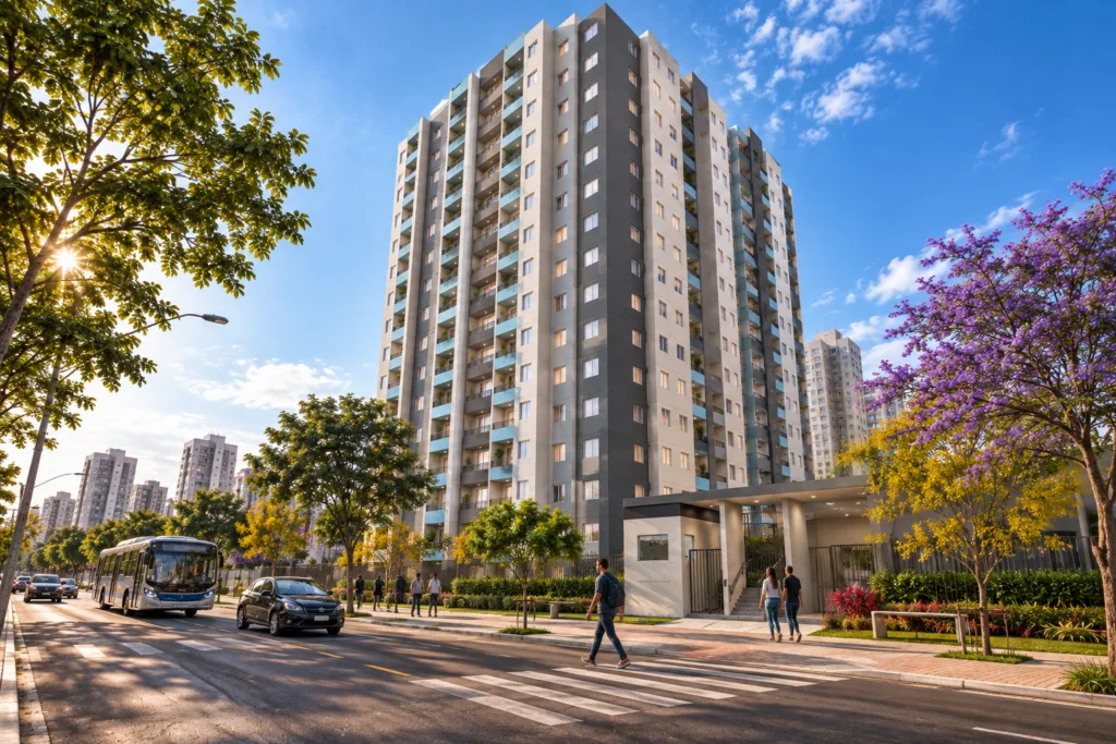 Ilustração de condomínio residencial, opção 4 da Zona Oeste