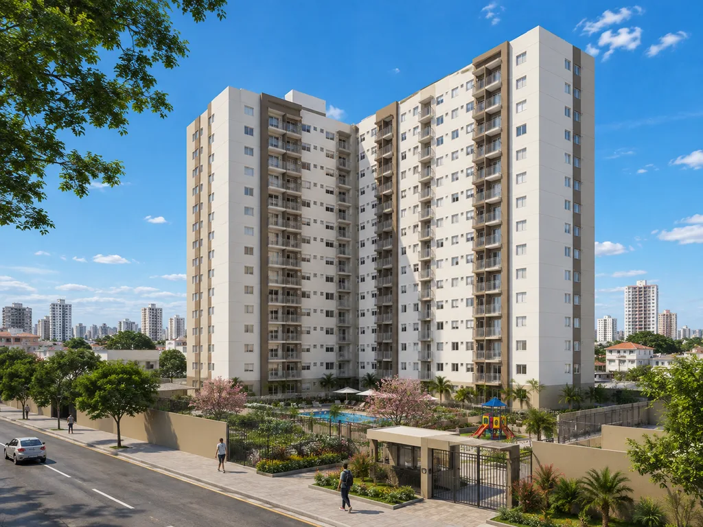 Ilustração de condomínio residencial, opção 4 da Zona Sul